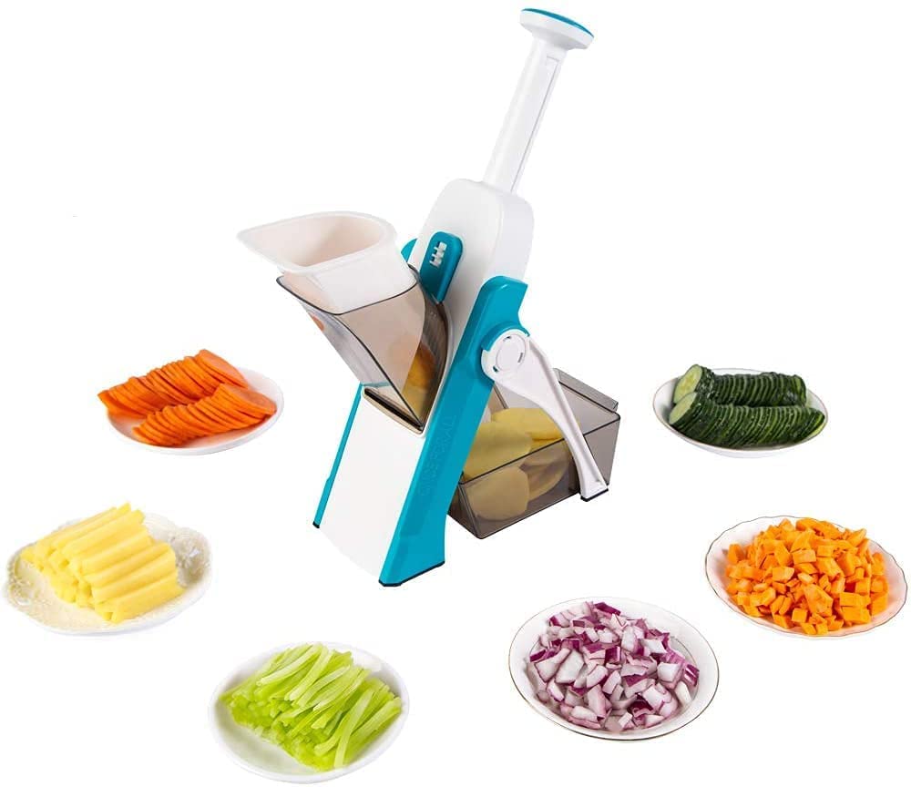 Showay Sorung Adjustable Mandoline Slicer Safe Vegetable Slicer By Food Chopper Vegetable Cutter Quick Dicer Fruit French Fry Julienne