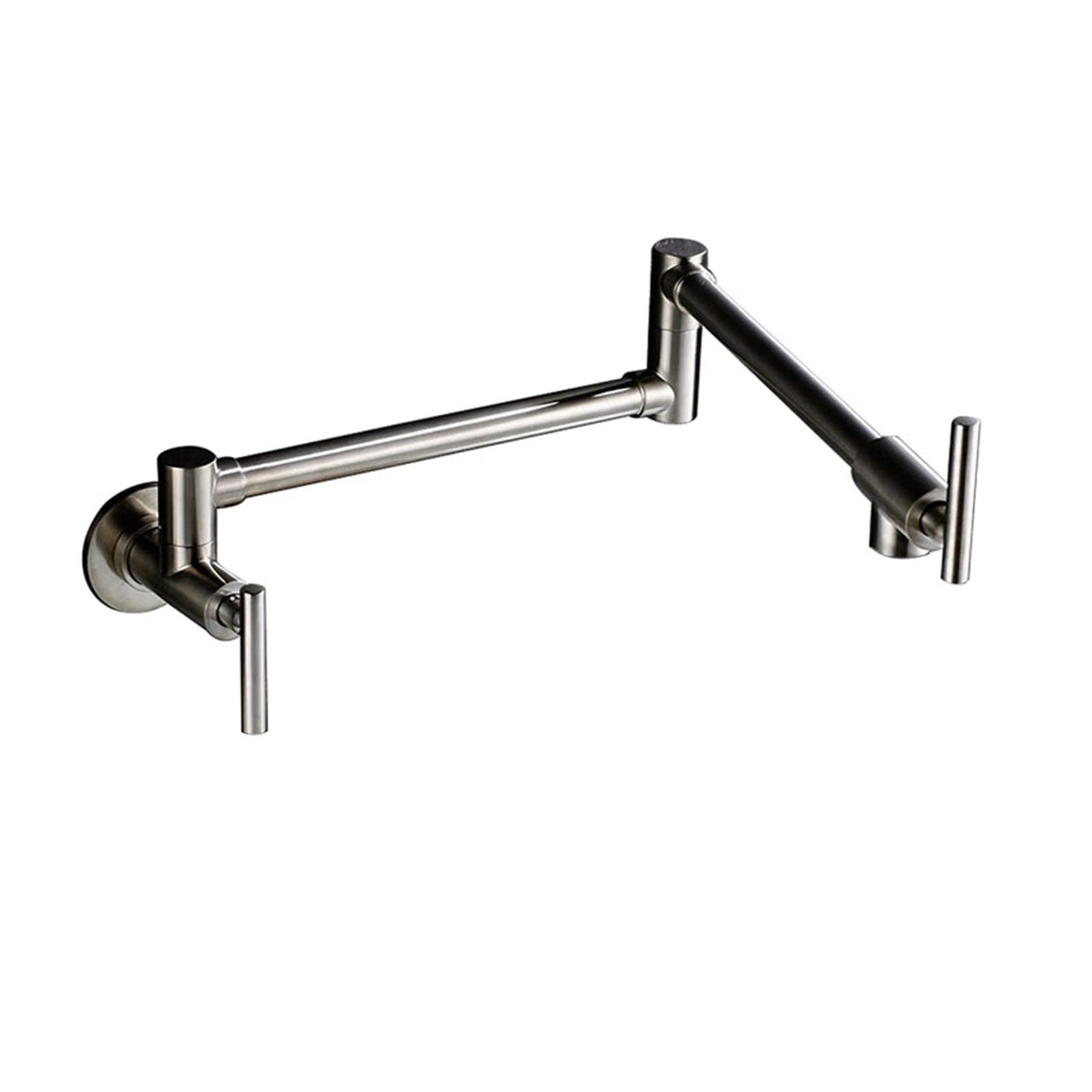 ZQFHSX Kitchen Sink Faucet, 1 Handle Hole Cold Water Folding Bathroom Faucet Ceramic Multiple hes(Brushed Nickel C)