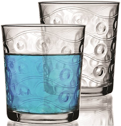 Circleware Parade Double Old Fashioned Whiskey Glasses, Set of 4, 13 oz., Clear