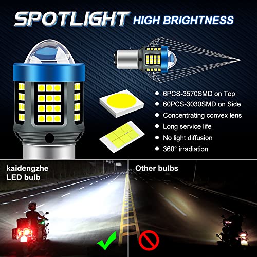 Kaidengzhe H6 Led Motorcycle Headlight Bulb, 2022 New Upgraded Ba20D Scooter Motorbike Led Headlight Bulbs With Hd Projector,25W 12V-80V Moto High Low Beam Light Conversion Kit White(Pack Of 1) #TOP2