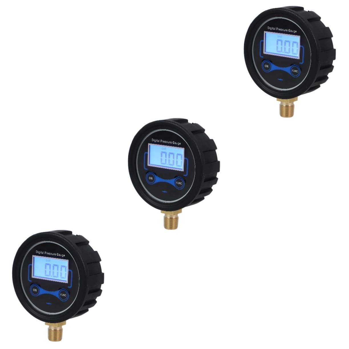 ABOOFAN 3 Stück Digital Display Manometer Luftdruck mit Reifendruckprüfgerät Werkzeug Messgerät Druckanzeige Druckwächter Reifendruckmesser auto prüfgerät Auto-Druckmonitor Plastik Schwarz