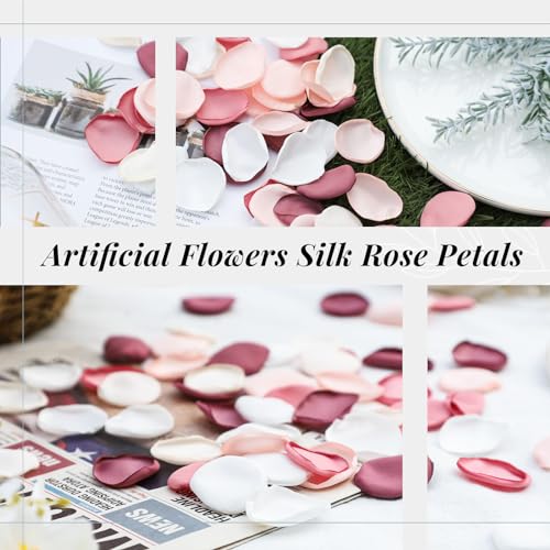 Der Rose 300Pcs Artificial Flowers Silk Rose Petals Flower Girl Scatter Petals For Aisle Centerpieces Table Confetti Party Favors Home Wedding Decorations thumb #5