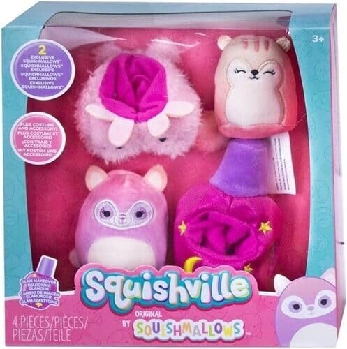 Squishville SQM0513 - Accessory Set – Glam Makeover, Super Soft Mini Squishmallows, 5 cm Plush Figures with Accessories