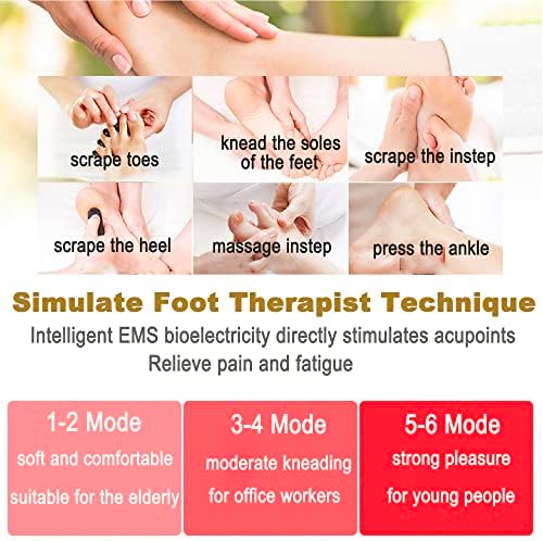 EMS Electric Feet Massager, Circulation Foot Massager Mini EMS Muscle Stimulator, Mini Neck Massager, Cervical Massage Pads for Pain Relief, Current Pulse Massager Effective for Back Waist Pain