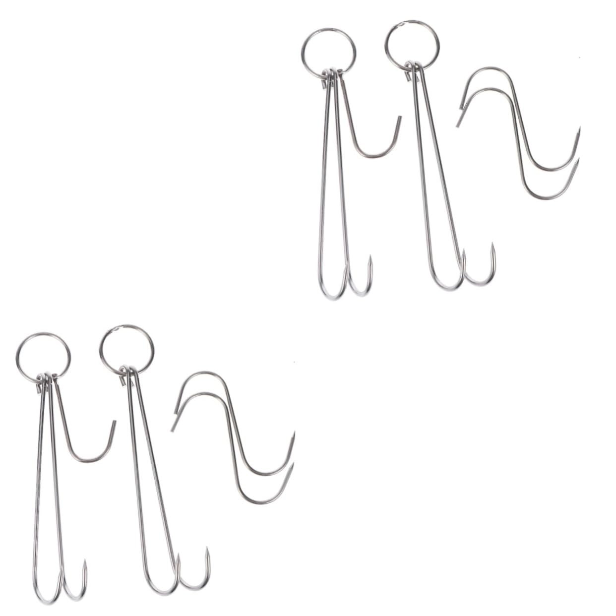 VOSAREA 10 Pcs Bacon Hooks Meat Hook Multitools Cooking Smoker Hook Beef Hanger Hook Meat Hanging Hooks Ugly Drum Smoker Rotary Tools Chicken Hunting Hook Boning Stainless Steel