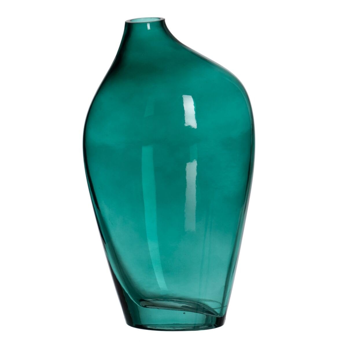 BigBuy Home Green Glass Vase 12.5 x 8.5 x 24 cm