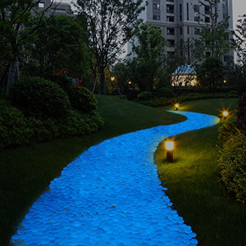 Image of Kaiyuan Dynasty 100Pcs 15-20mm Glow in The Dark Stones Blue Glow Stones Glowing Rocks Luminous Pebbles for Outdoor Decor,Garden Yard,Walkway,Pathway