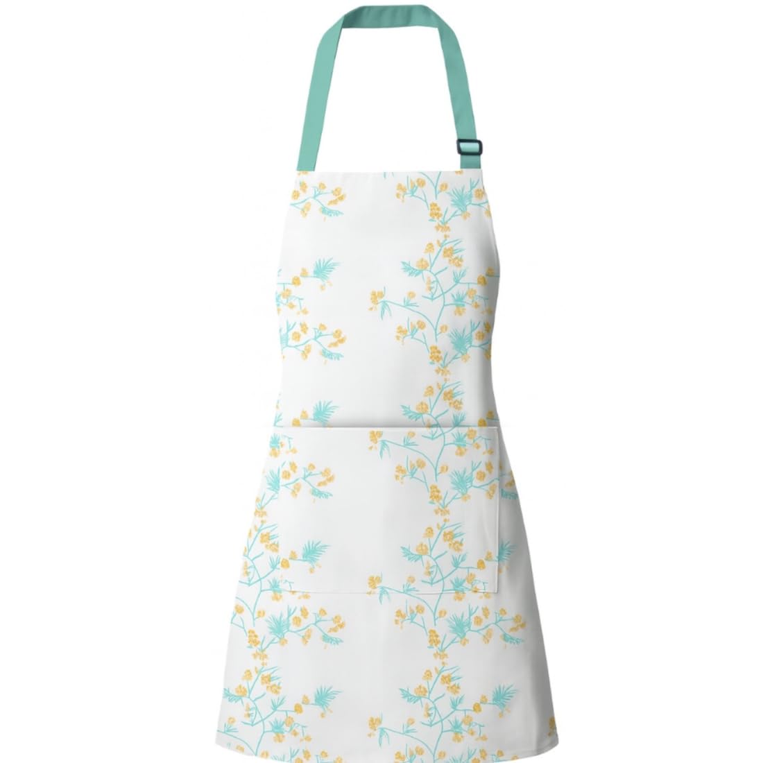 Attica Tracery 100% Cotton Apron for Kitchen Printed Unisex Apron with Front Pocket & Adjustable Neck Strap Bib for Cooking, Baking Washable Free Size Chef Apron for Women and Men