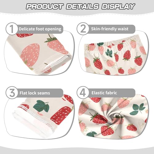 Boccsty Cute Strawberries Girls Leggings Kids Yoga Pants Dance Active Tights 4T3