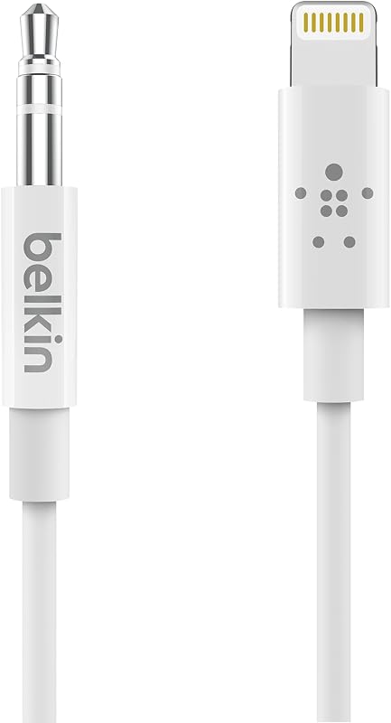 AV10172bt03-WHT Cable de audio de 3,5 mm con conector Lightning, blanco | Conecta el iPhone a auriculares o parlantes con cable, certificación MFi, audio para automóvil, entrada auxiliar y accesorio de viaje