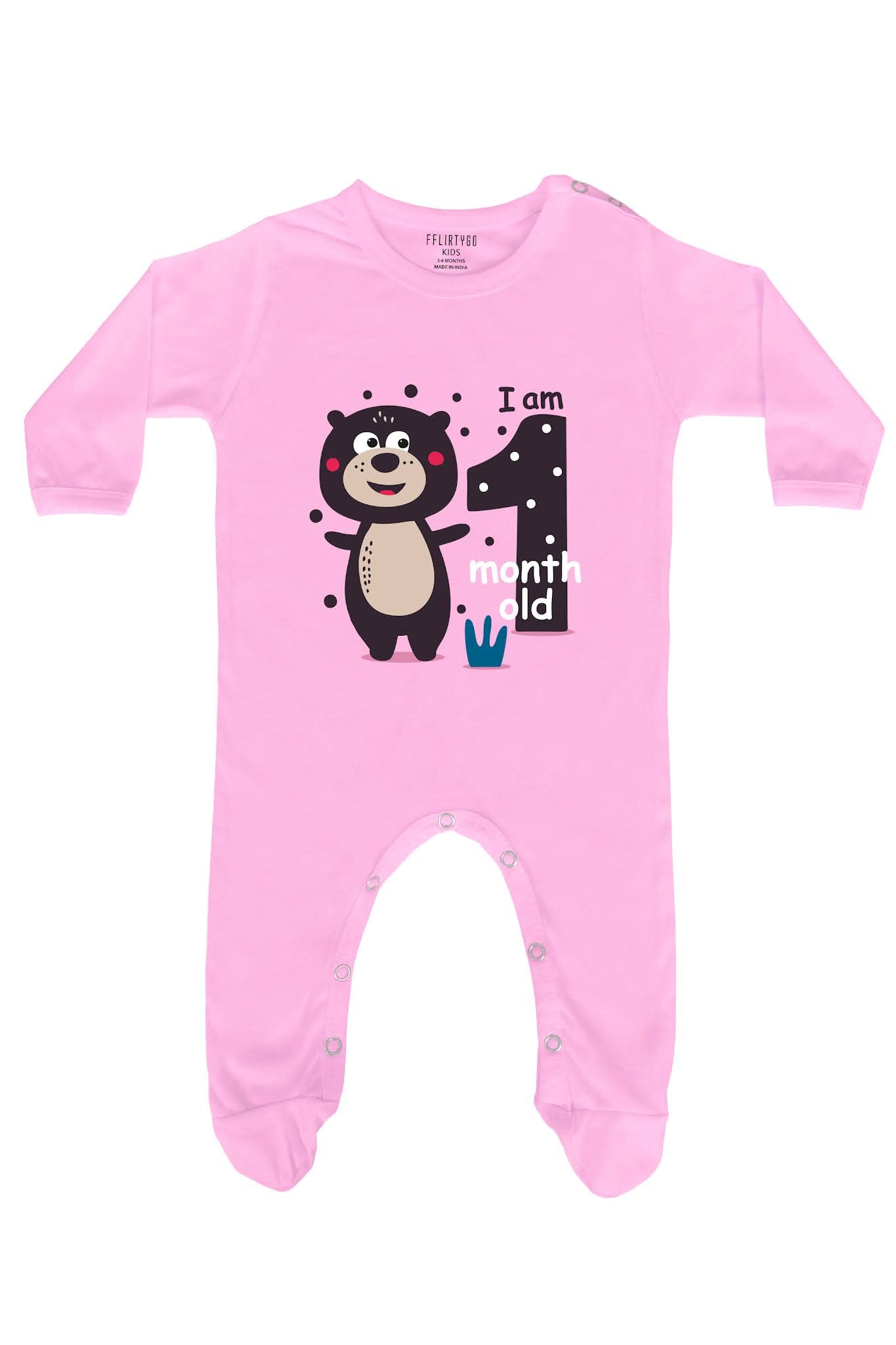 Fflirtygo Baby Wear 100% Hosiery Cotton Infants Rompers with Booties/Onesies/Jumpsuit Full Sleeve/Body Suit/Sleepsuit My First Diwali Romper for Boys and Girls