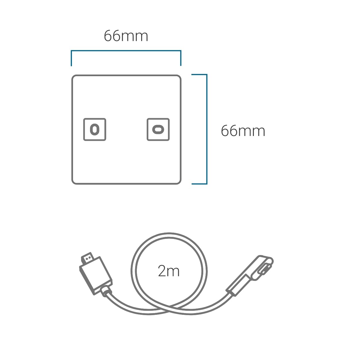 Wandhalterung für wetteronline home (ab 2. Generation), komplettes Wandmontage-Set mit Kabel, Schrauben und Dübeln, elegante Wandbefestigung für Wetter auf Augenhöhe, weiß, 90-Grad-Winkelstecker