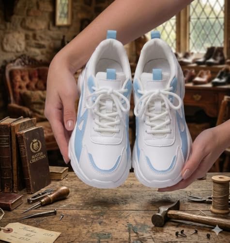 Image of Women's Chunky Lace-Up Sneakers, Colour Block Platform Casual Shoes