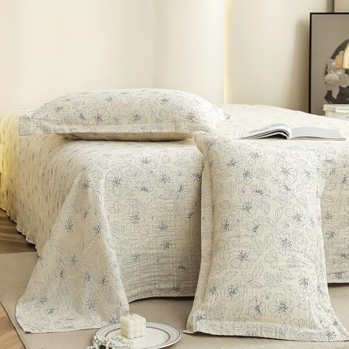 Story@Home King Size Bedsheet | Cloud Cotton Flatsheet King Size with Two Pillow Covers | Super Soft Bed Sheet for King Size Bed | Floral Design (270 