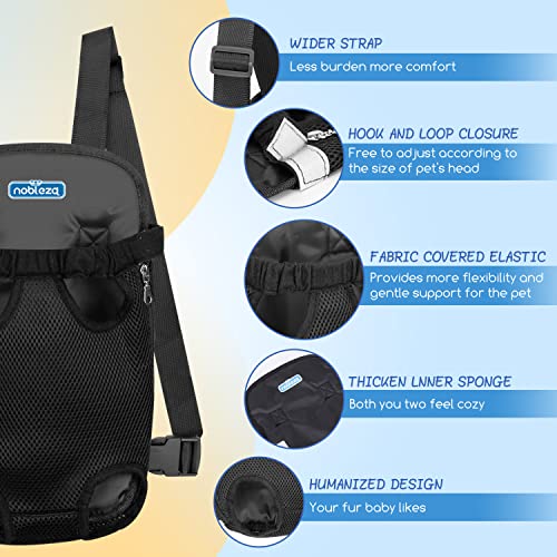 Nobleza Dog Carrier Backpacks, Hands-Free Adjustable Dog Front Carrier Legs Out Easy-Fit Pet Carrier Backpack For Traveling Hiking Camping For Small Dogs Cats Puppies (M, Black) #TOP5