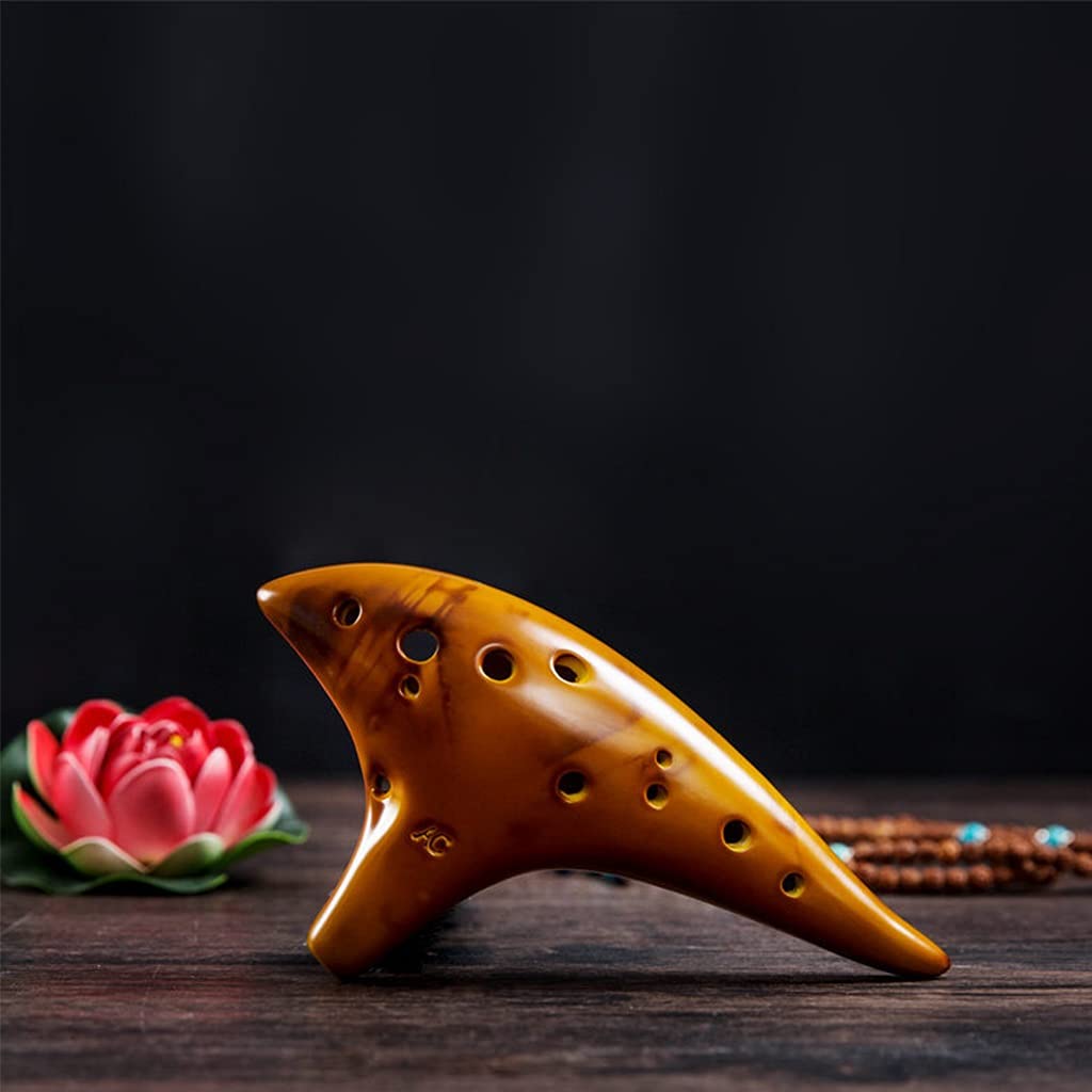 Ocarina De Cerámica 12 Agujeros – Afinación Do Mayor, Incluye Bolsa Y Soporte, Ideal Para Principiantes
