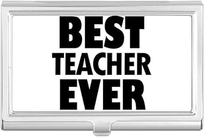 Best Teacher Ever Quote Festival Business Card Holder Case Pocket Box Wallet