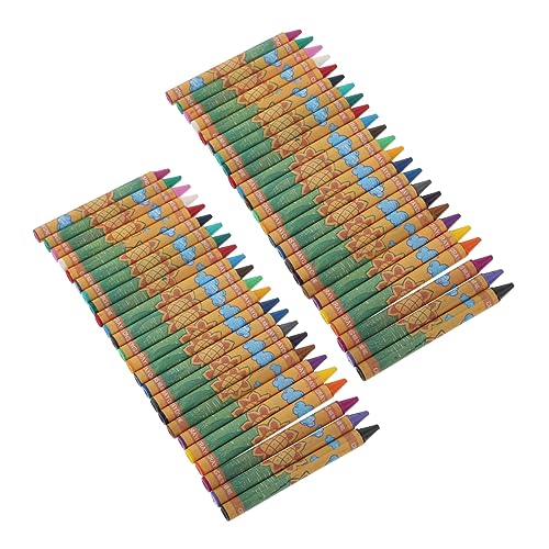 Tofficu 48Pcs Assorted Color Crayon Cartoon Drawing Pens for Home and School Art Projects Comfortable Grip Present for Young Artists