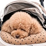 ペットカート クッション あご乗せ 犬 カート用 クッション 手洗いOK 洗える コットン100% 中綿 ふかふか 小型犬 中型犬 シニア犬 ペットマット カートクッション ペット バギー クッション カート アクセサリー バギー用クッション ペットカート専用マット (水玉模様)