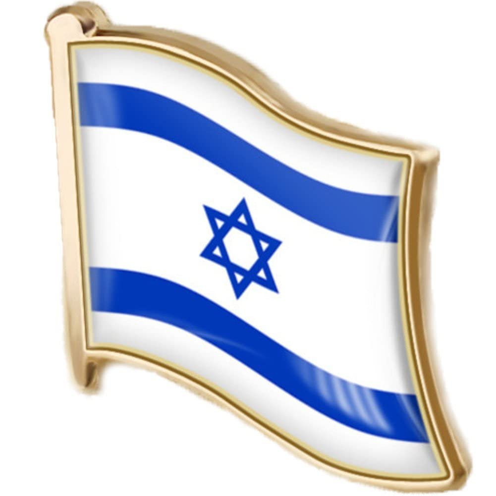 Haowul Style2 Israel Flag Brooch Pins Israeli Flag National Emblem Brooch Patriotic Badge Lapel Pin For Clothing Bags Shirt Backpack Diy Crafts
