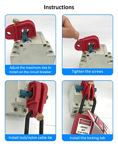 Circuit Breaker Lockout Device, Lockout Tagout Kit For Loto Station Lock Out Tag Out Set, Universal Single And Multi Pole 20 Pcs #TOP3