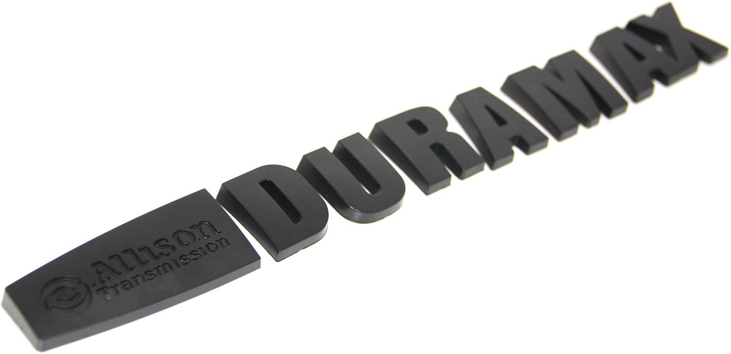Yoaoo 2Pack OEM Allison Duramax Badges Emblems Compatible with 2015 Silverado 2500Hd 3500Hd Hood Matte Black