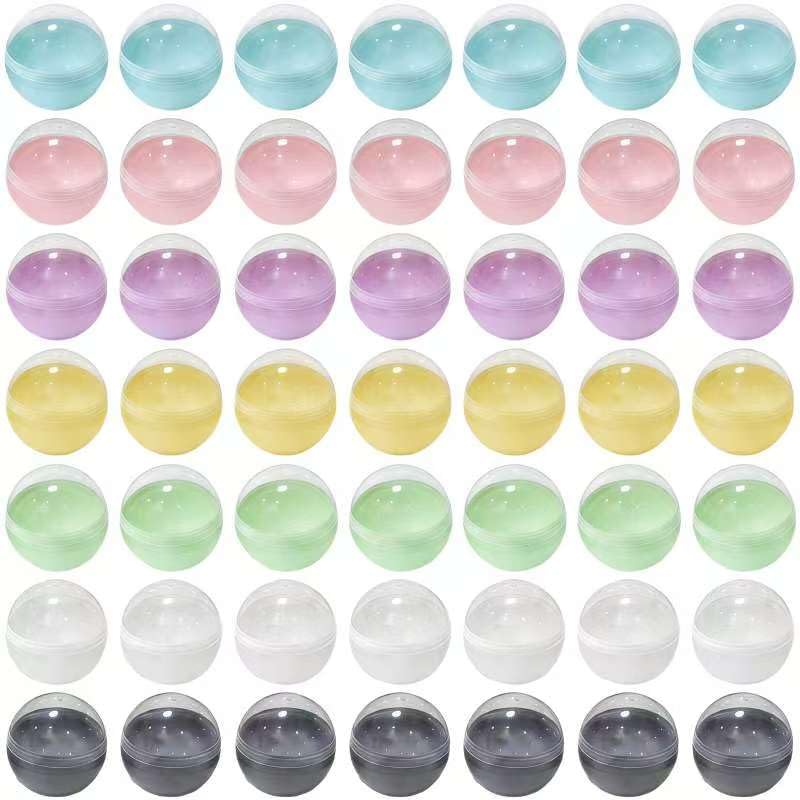 Viigunence 100Pcs 2 Inch Colored Vending Machine Capsules Gumball Machine Capsules Empty Round Capsules Plastic Vending Machine Balls for Prizes Party Favors Supplies(7 Colors)