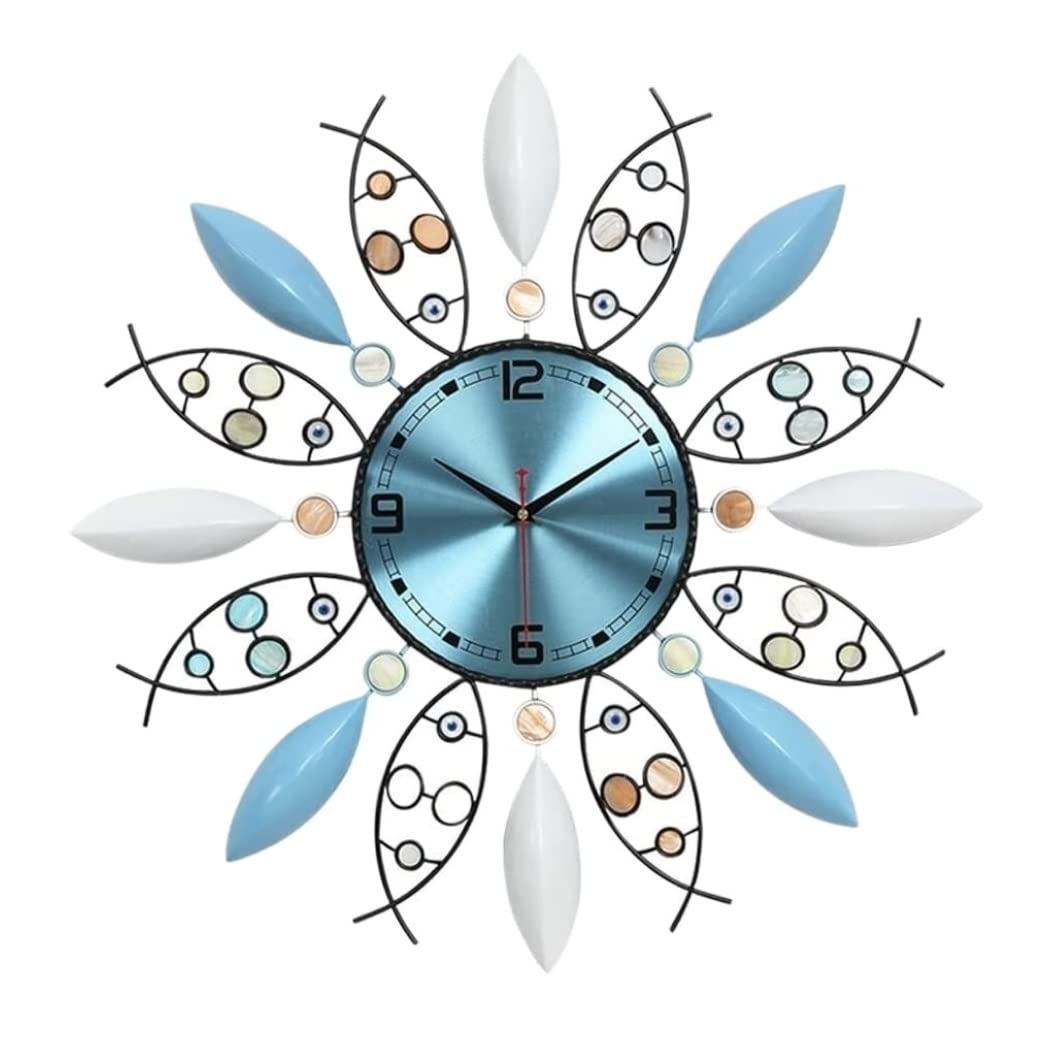 MYUYEE Farmhouse Vintage Clock Silent Natural Shell Non Ticking Round Quartz Battery Operated Round for Living Room for Bedroom Office,A-63 * 63cm
