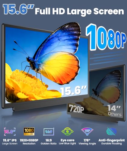 Image of 15.6 inch Detachable Laptop Screen Extender, Ultra-Light Portable Monitor, FHD 1080P Dual Monitor for 14 inch-17.3 inch Laptops, Plug & Play Travel Monitor, Compatible with Windows, Mac, ChromeOS, PS5