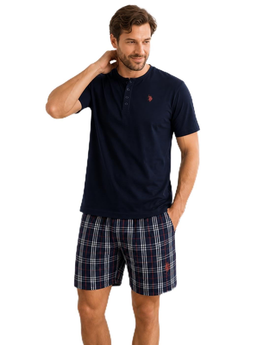 U.S. POLO ASSN. Herren Kurzarm-Pyjama