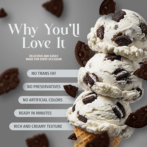 Image of Triple Scoop - Premium Cookies & Cream Ice Cream Mix For Ice Cream Maker. Simple, Easy, Delicious. From Gourmet Mix To Maker in 5 Minutes, Makes 2 Creamy Qrts, Made in USA (1 Pack, Cookies & Cream)