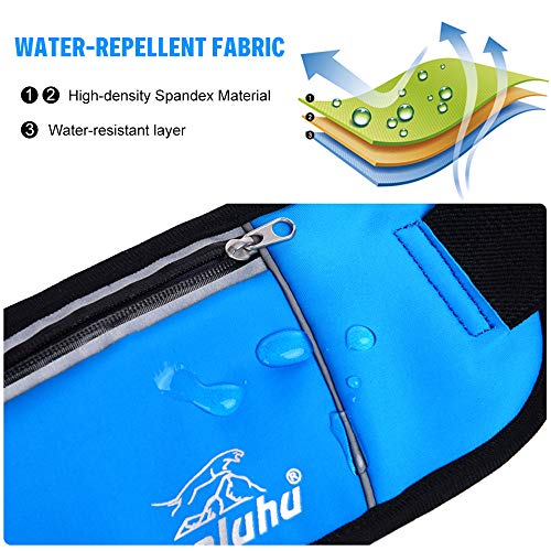 Pacote de cintura, Andoer Bolsa de cintura reflexiva para cinto de corrida leve e respirável bolsa s