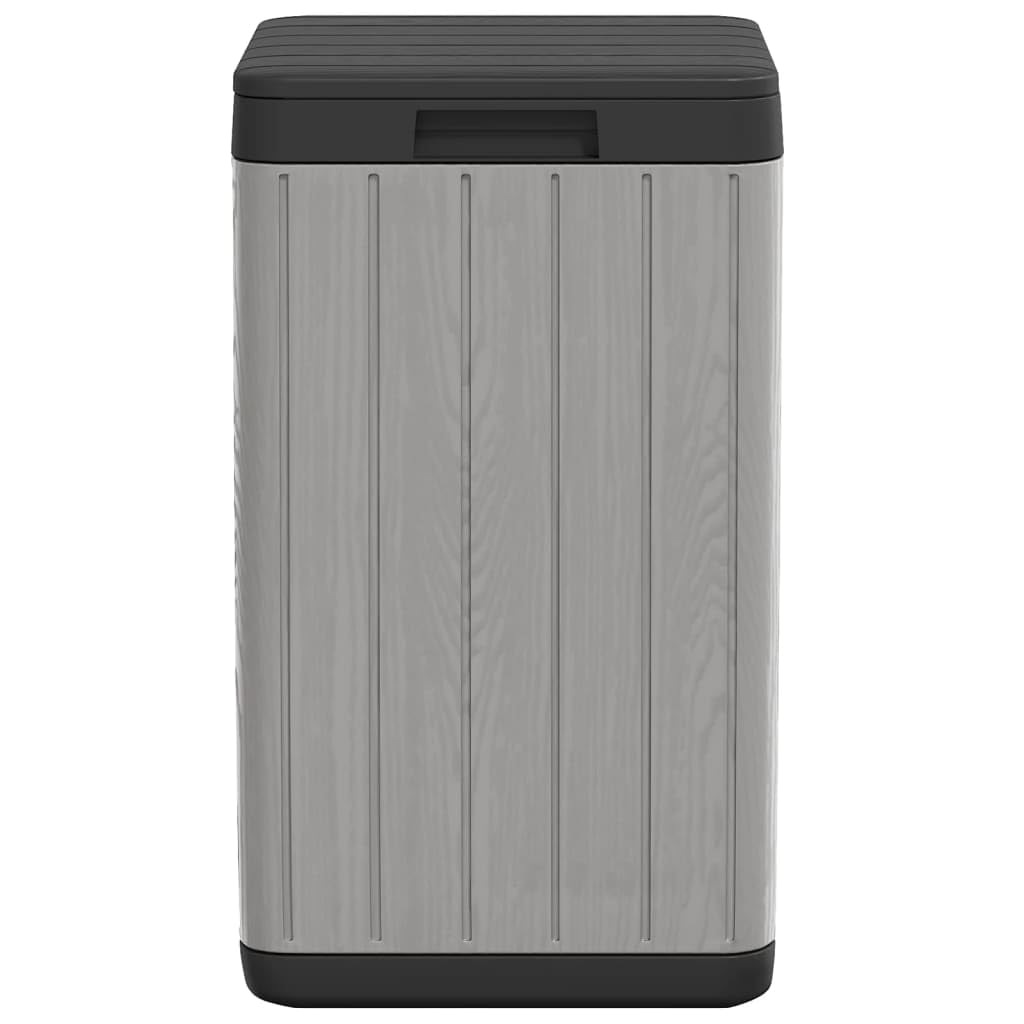 vidaXL Outdoor Mülltonne, Mülleimer mit Deckel, Müllbehälter Wetterfest UV-beständig, Abfallbehälter Abfalltonne für Park Garten, Grau 38x38x65cm PP