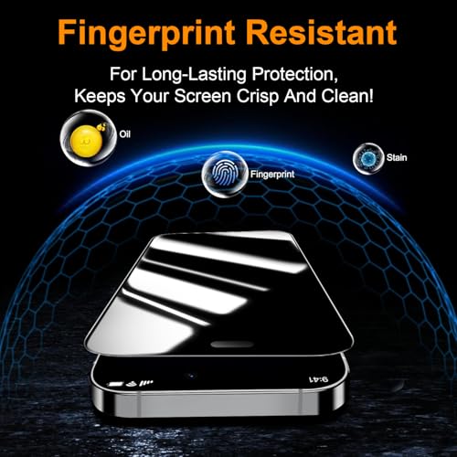 Image of Mr.Shield 360 True Privacy Screen Protector Tempered Glass Guard for iPhone 16 Pro Max, 4-Way Anti-Spy with Easy Installation Kit, 9H Hardness, 3D Curved Edges, Case-Friendly