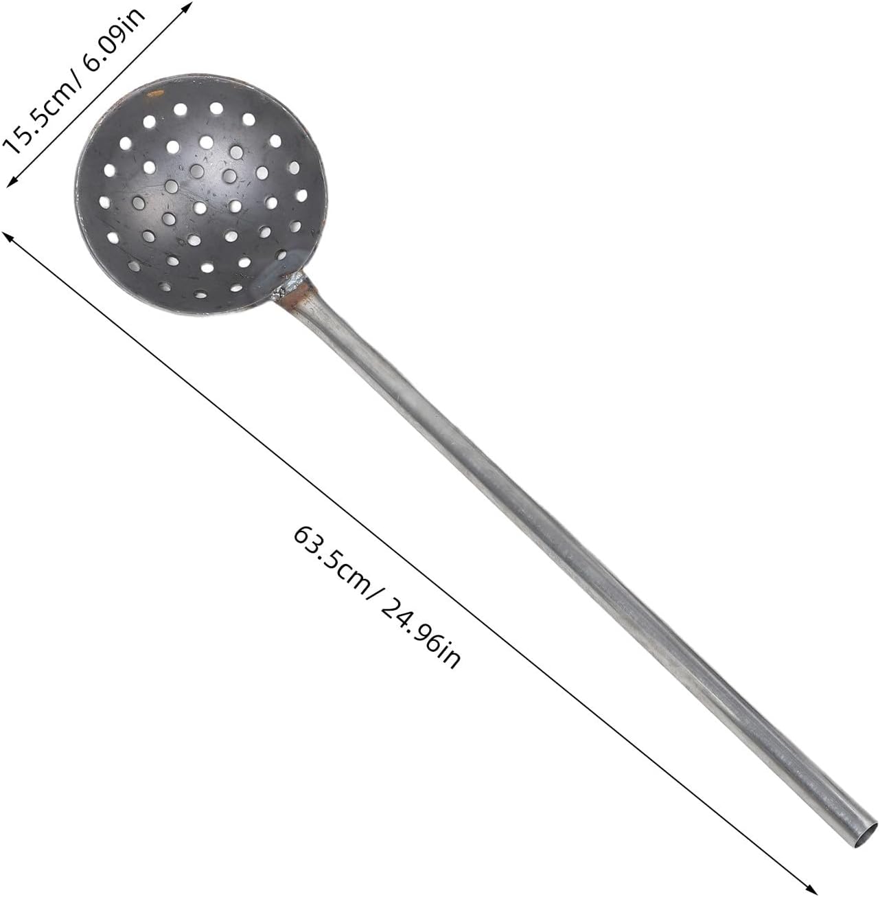 OSOLADY Iron Casting Skimmer - 6'' Industrial Slag Separator Ladle - Heat Resistant Metal Casting Spoon, Foundry Metal Smelting Slag Removal Tool for Workshop
