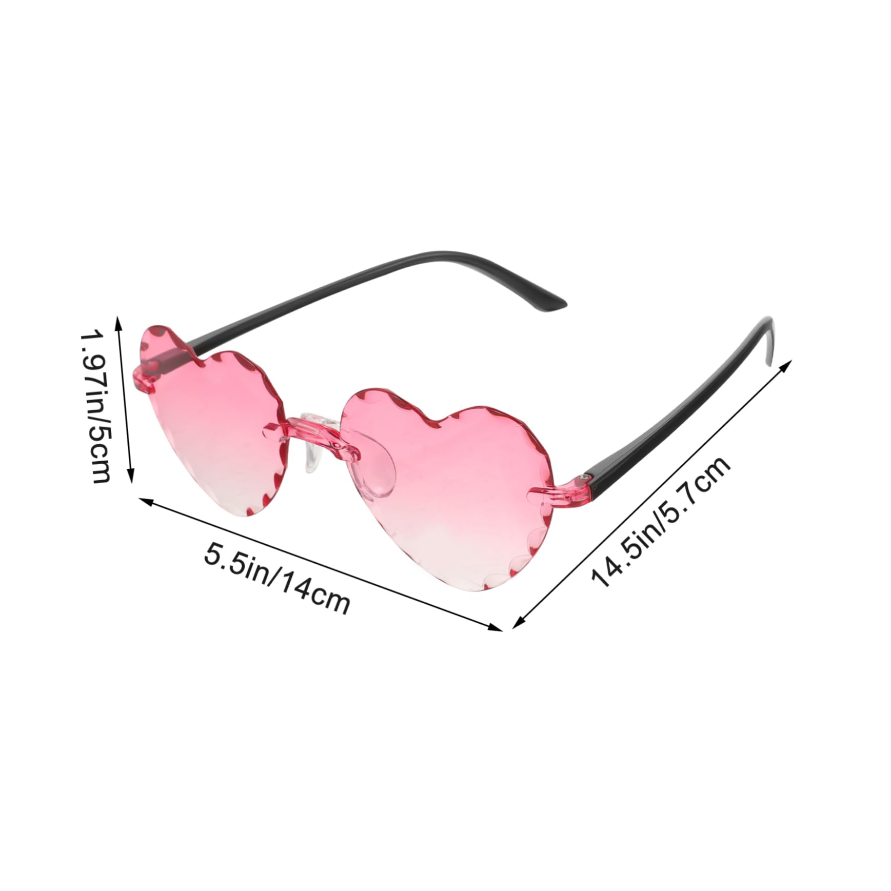 TOVINANNA Lightweight Heart Sunglasses 4pcs Party Glasses Decor Heart Shape for Women's and Men's Costumes