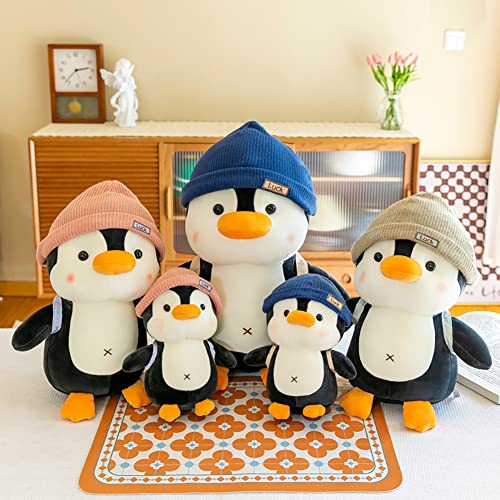 BYNYXI Plüschtier Pinguin Stofftier Kuscheltier, 35cm Kawaii Plüschkissen Gefüllte Kuscheltier Pinguin Kuscheltier mit Hut Weiche Puppe Umarmungskissen Tier Pinguin Geschenk für Kinder Jungen Mädchen