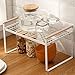 HGYZE Scaffale da Organizer Cucina in Metallo, 35cm Portaspezie con Manico in Legno, Mensola Appoggio Salvaspazio & Divisorio per Ripiano per la Dispensa e l'armadio, Impilabile & Salvaspazio, Bianco