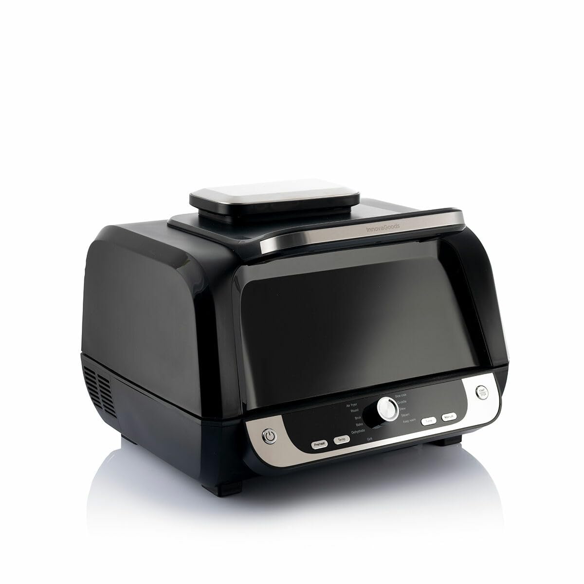 InnovaGoods - Friggitrice ad Aria 12-in-1 Fryinn 6000, Cucina Sana e Veloce 6L 3400W, 12 Programmi con Display Digitale, Accessori Lavabili, Nero, Acciaio inossidabile
