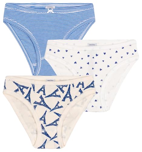 Petit Bateau Girls' Panties 3 Pack Multicoloured brief set for girls with Eiffel Tower Colour Sizes 2-12
