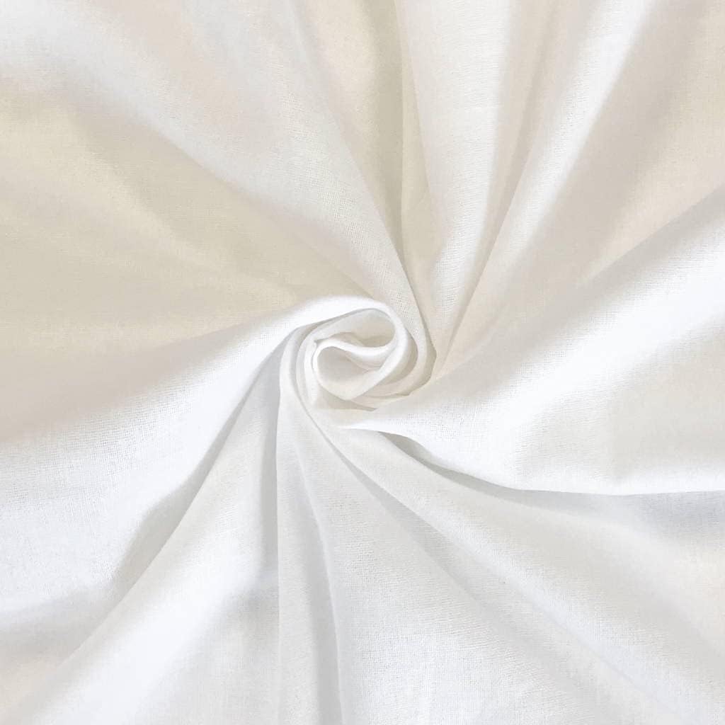 Fashion Track Muslin Cloth 100% Cotton Fabric Cheese Cloth by The Metre for Cooking, Embroidery, Straining, Baking and Halloween Decorations - Grade 90-140 cm / 55 Inch Wide - (3 Metre, White)