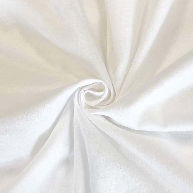 Muslin Cloth 100% Cotton Fabric Cheese Cloth by The Metre for Cooking, Embroidery, Straining, Baking and Halloween Decorations - Grade 90-157.5 cm / 62 Inch Wide - by Fashion Track (1 Metre, White)