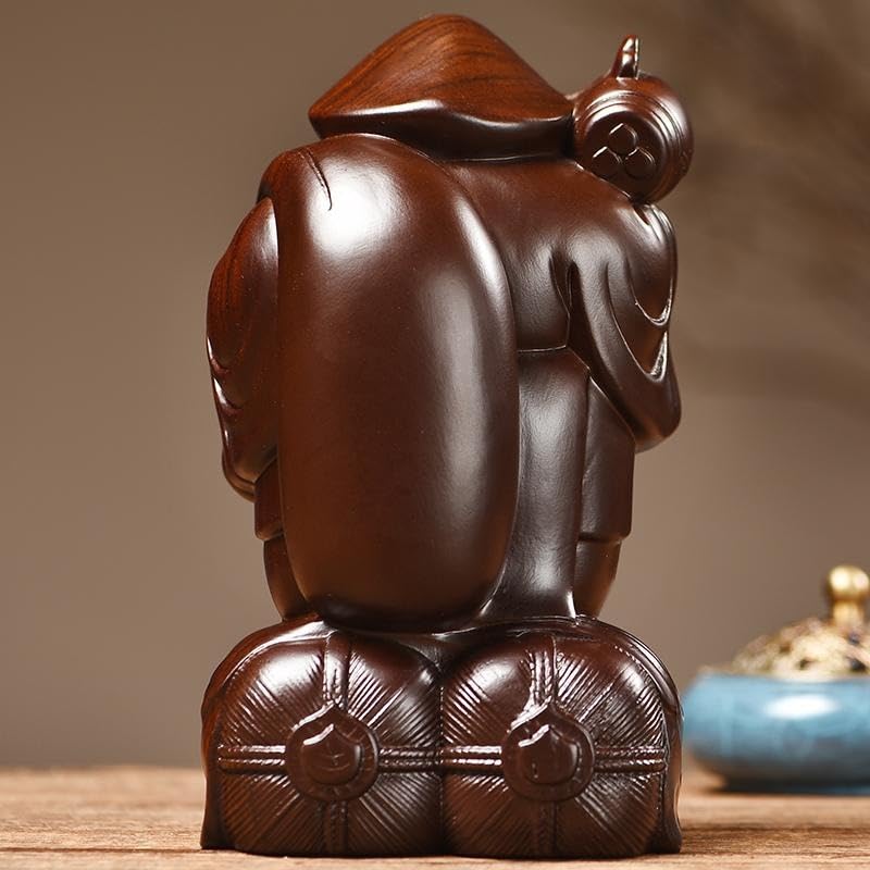 Amazon｜木彫り置物 開運 大黒天様像 木製仏像 黒檀 木彫り 大黒天様像