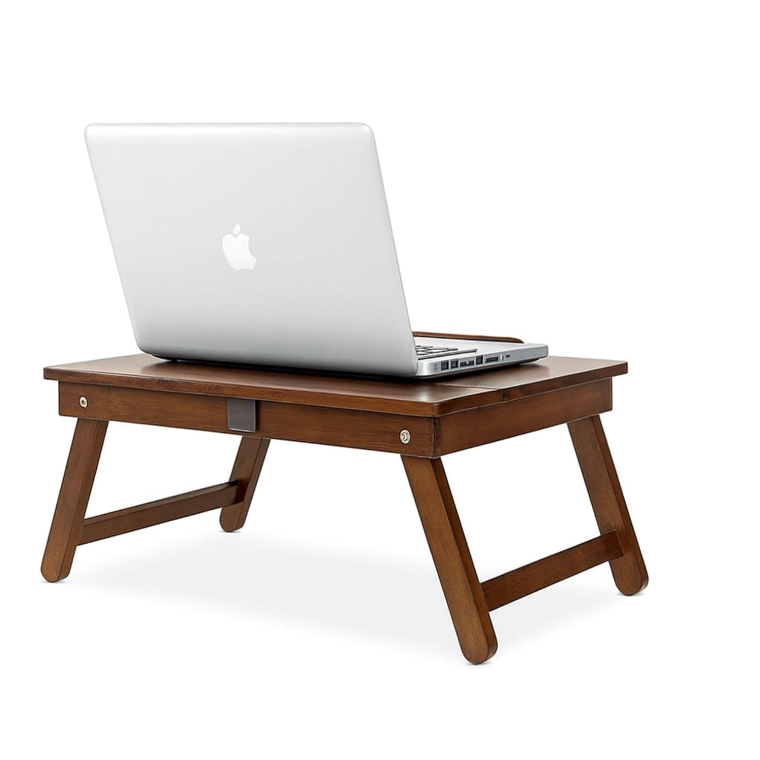 Wooden Laptop Table Coffee Table Standard Adjustable Study Table with Laptop, Portable Lap Desk, Multifunctional Bed Table with Drawer and Folding Legs (Walnut)-image-9