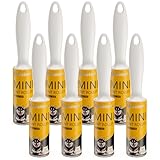 DELOMO Mini Lint Rollers Travel Size 8 Pack (240 Sheets Total) – Extra Sticky Lint Roller for Pet Hair, Clothes, Furniture & Car – Compact Portable Design for On-The-Go Quick Cleanups