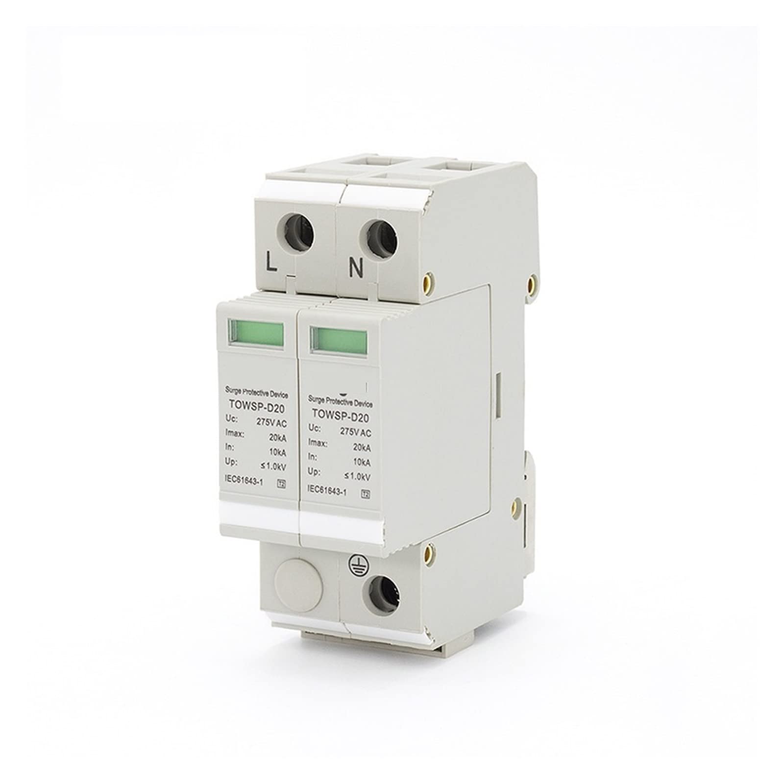 Protezione da sovratensione CA 10KA-20KA Scaricatore di Classe D (Size : TOWSP-C40-2 2P20KA-40KA)