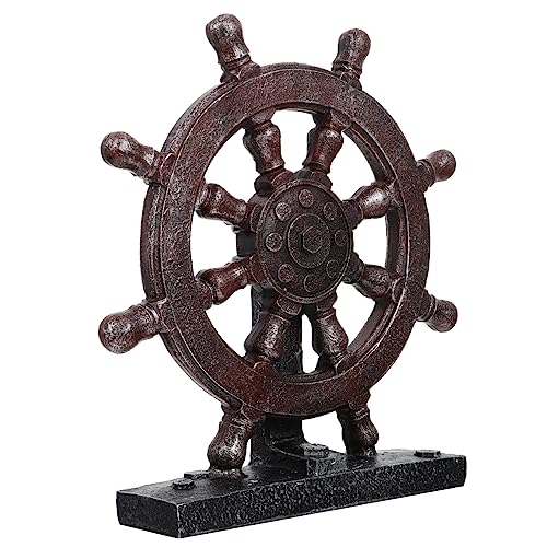 HAMPPLIES Adorno De Timón Adornos De De Navegación Modelo De Rueda De Accesorios Para Decorativos Bote Adornos Pequeños Náutico Playa Artesanía De Resina