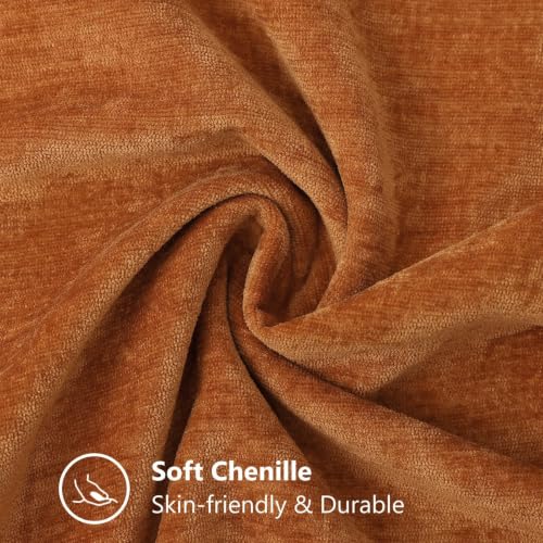 Image of decorUhome Soft Chenille Throw Pillow Covers 24x24 Set of 2 Light Rust