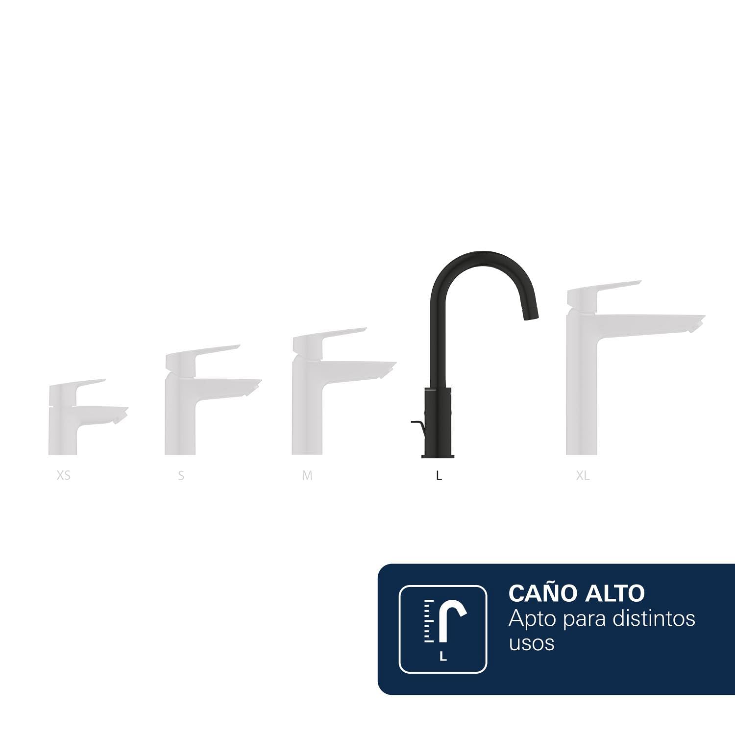 GROHE Dice - Grifo lavabo con desagüe Pop-Up, Talla L, caño en C giratorio 90°, cartucho cerámico 28mm, eficiencia energética y ahorro agua, latiguillos 3/8", QuickTool, Negro Mate, 1018712430