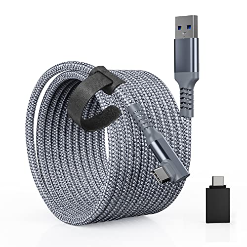 Tiergrade Link Kabel 6M Kompatibel mit Quest2/Pico 4, USB A zu C Kabel Zubehör mit 5Gbps Datenübertragung, Nylon geflochtenes USB3.0 Kabel für VR Headset und Gaming PC